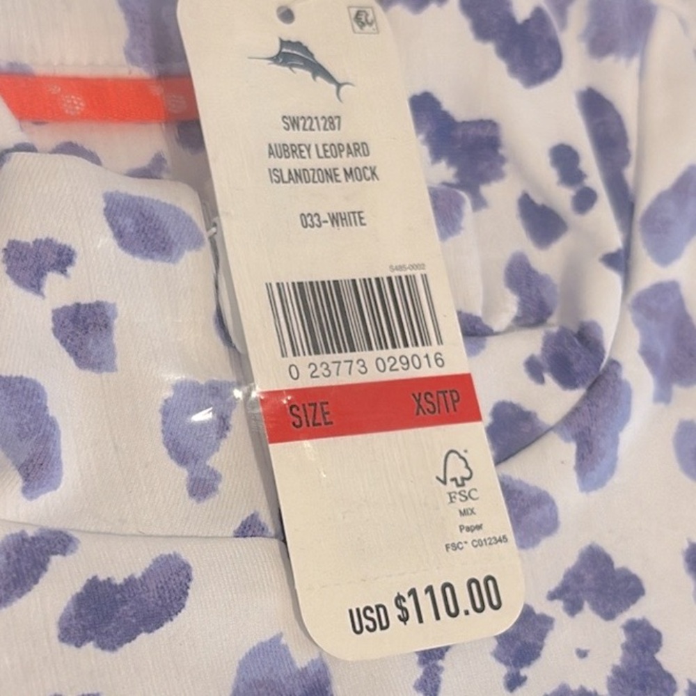 NWT [Tommy Bahama] Aubrey Leopard Island Sleeveless Quarter Zip Women’s Sz XS - Picture 13 of 14